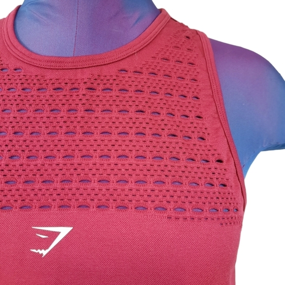 Gymshark Energy Seamless Loose Vest Cranberry Size Small / Medium Women's - Picture 2 of 8